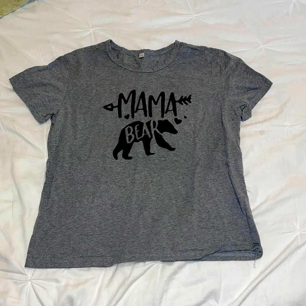 Gray mama bear T-shirt size medium.